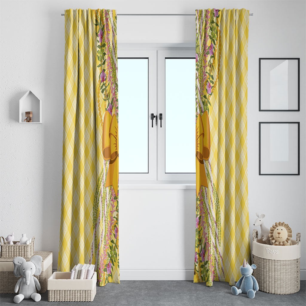 Hawaii Palaka Pikake Lokelani Plumeria Window Curtain Melemele Coquette Bow LT01 - Polynesian Pride
