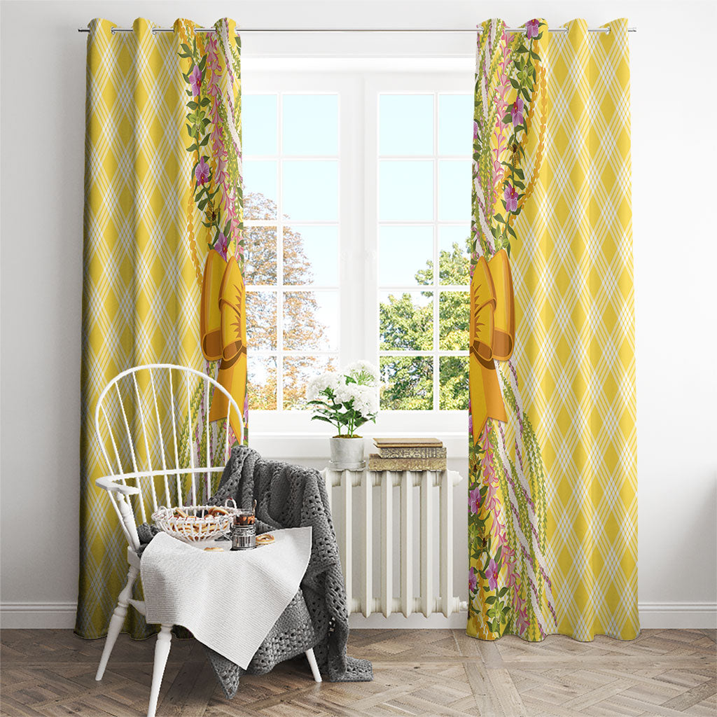 Hawaii Palaka Pikake Lokelani Plumeria Window Curtain Melemele Coquette Bow LT01 - Polynesian Pride