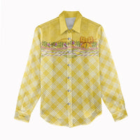 Hawaii Palaka Pikake Lokelani Plumeria Women Casual Shirt Melemele Coquette Bow LT01 - Polynesian Pride