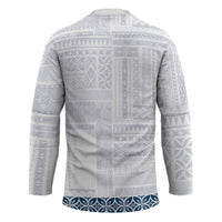 Samoa Siapo Blue Trimmed Hockey Jersey Samoa White Sunday - Polynesian Pride