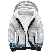 Samoa Siapo Blue Trimmed Sherpa Hoodie Samoa White Sunday LT01 Unisex Blue - Polynesian Pride
