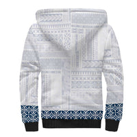 Samoa Siapo Blue Trimmed Sherpa Hoodie Samoa White Sunday LT01 - Polynesian Pride