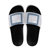 Samoa Siapo Blue Trimmed Slide Sandals Samoa White Sunday - Polynesian Pride