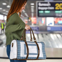 Samoa Siapo Blue Trimmed Travel Bag Samoa White Sunday - Polynesian Pride