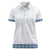 Samoa Siapo Blue Trimmed Women Polo Shirt Samoa White Sunday - Polynesian Pride