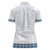 Samoa Siapo Blue Trimmed Women Polo Shirt Samoa White Sunday - Polynesian Pride