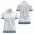 Samoa Siapo Blue Trimmed Women Polo Shirt Samoa White Sunday - Polynesian Pride