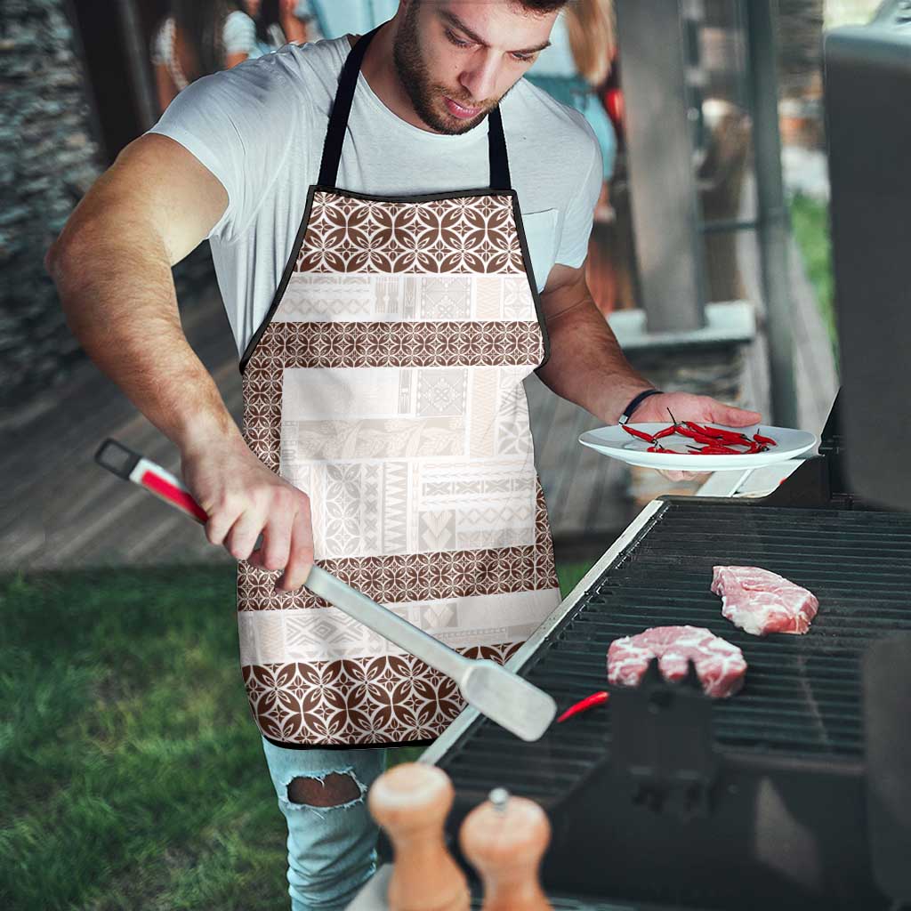 Samoa Siapo Brown Trimmed Apron Samoa White Sunday - Polynesian Pride