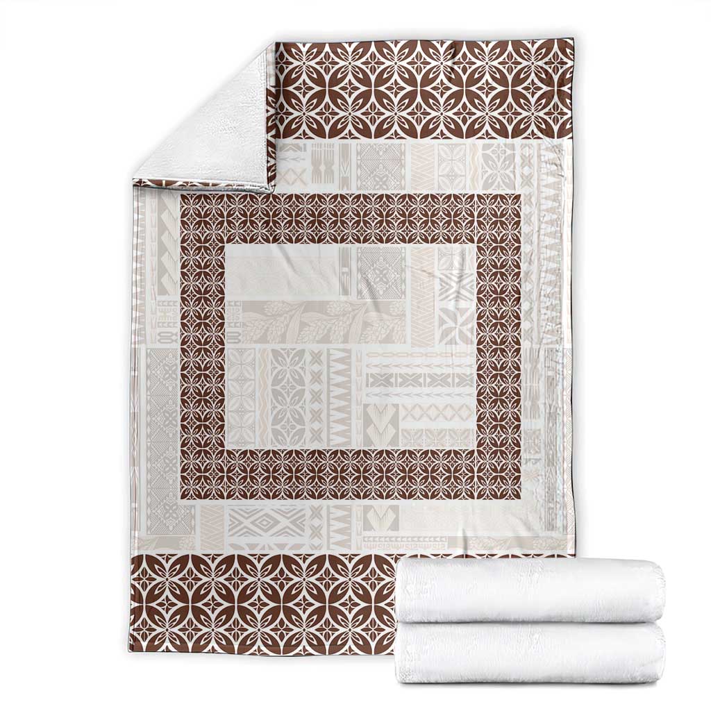 Samoa Siapo Brown Trimmed Blanket Samoa White Sunday - Polynesian Pride