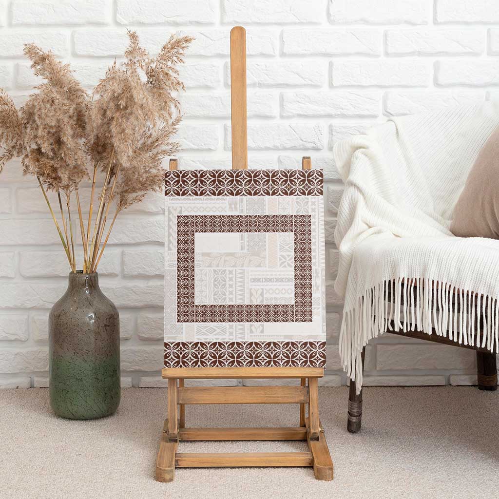 Samoa Siapo Brown Trimmed Canvas Wall Art Samoa White Sunday - Polynesian Pride