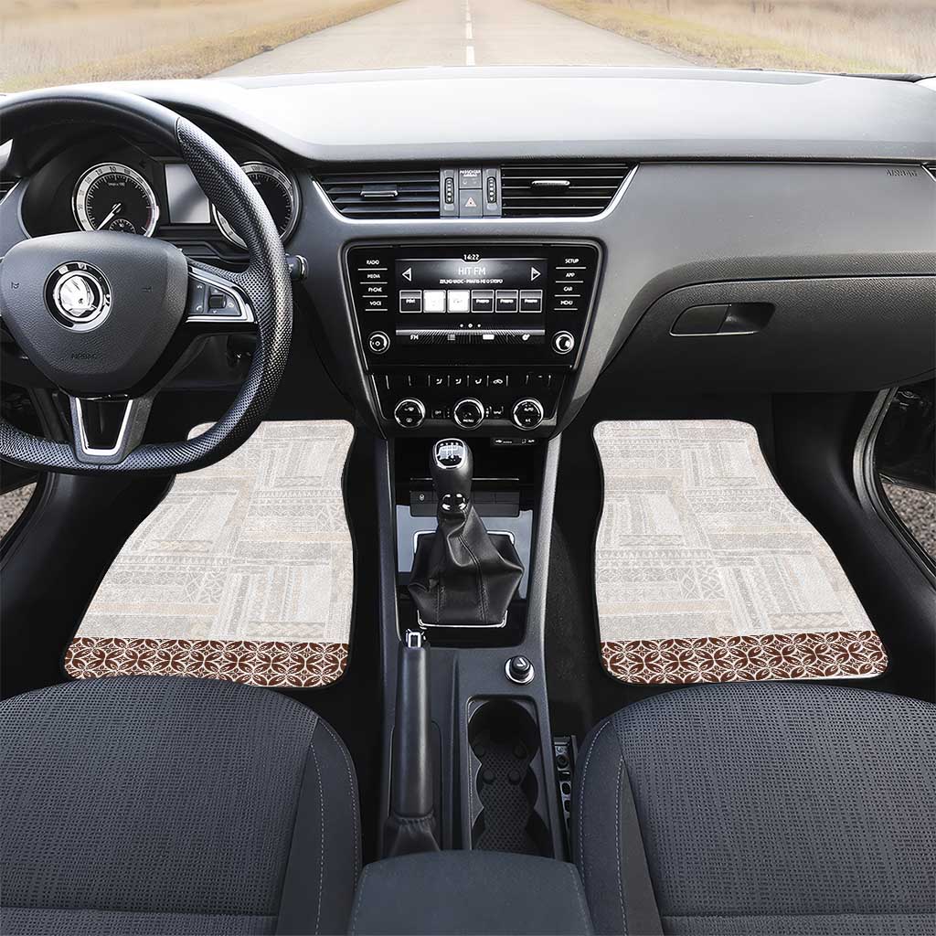 Samoa Siapo Brown Trimmed Car Mats Samoa White Sunday - Polynesian Pride