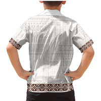 Samoa Siapo Brown Trimmed Family Matching Mermaid Dress and Hawaiian Shirt Samoa White Sunday LT01 - Polynesian Pride
