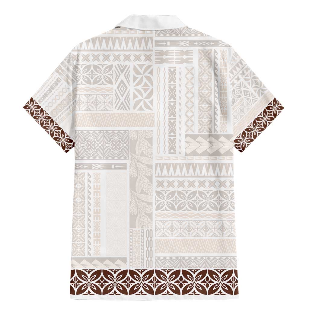 Samoa Siapo Brown Trimmed Family Matching Mermaid Dress and Hawaiian Shirt Samoa White Sunday LT01 - Polynesian Pride