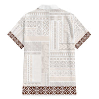 Samoa Siapo Brown Trimmed Family Matching Mermaid Dress and Hawaiian Shirt Samoa White Sunday LT01 - Polynesian Pride