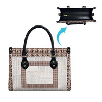 Samoa Siapo Brown Trimmed Leather Bag Samoa White Sunday - Polynesian Pride