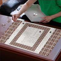Samoa Siapo Brown Trimmed Puzzle Samoa White Sunday - Polynesian Pride