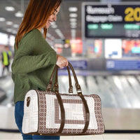 Samoa Siapo Brown Trimmed Travel Bag Samoa White Sunday - Polynesian Pride
