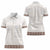 Samoa Siapo Brown Trimmed Women Polo Shirt Samoa White Sunday - Polynesian Pride