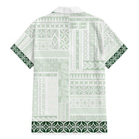 Samoa Siapo Green Trimmed Family Matching Mermaid Dress and Hawaiian Shirt Samoa White Sunday LT01 - Polynesian Pride