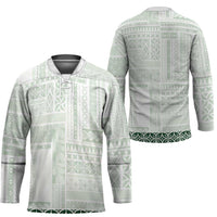 Samoa Siapo Green Trimmed Hockey Jersey Samoa White Sunday - Polynesian Pride