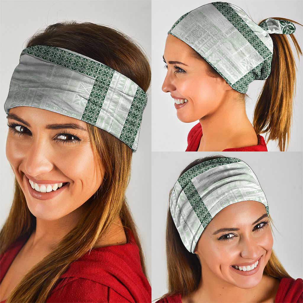 Samoa Siapo Green Trimmed Neck Gaiter Samoa White Sunday - Polynesian Pride