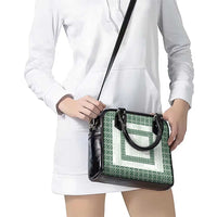 Samoa Siapo Green Trimmed Shoulder Handbag Samoa White Sunday - Polynesian Pride