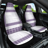 Samoa Siapo Purple Trimmed Car Seat Cover Samoa White Sunday LT01 One Size Purple - Polynesian Pride