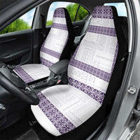 Samoa Siapo Purple Trimmed Car Seat Cover Samoa White Sunday LT01 - Polynesian Pride