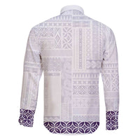 Samoa Siapo Purple Trimmed Family Matching Mermaid Dress and Hawaiian Shirt Samoa White Sunday LT01 - Polynesian Pride