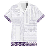 Samoa Siapo Purple Trimmed Hawaiian Shirt Samoa White Sunday LT01 Purple - Polynesian Pride
