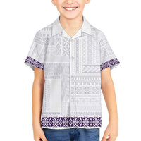 Samoa Siapo Purple Trimmed Hawaiian Shirt Samoa White Sunday LT01 - Polynesian Pride