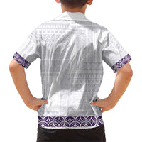 Samoa Siapo Purple Trimmed Hawaiian Shirt Samoa White Sunday LT01 - Polynesian Pride