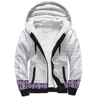 Samoa Siapo Purple Trimmed Sherpa Hoodie Samoa White Sunday LT01 Unisex Purple - Polynesian Pride