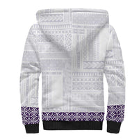 Samoa Siapo Purple Trimmed Sherpa Hoodie Samoa White Sunday LT01 - Polynesian Pride
