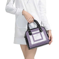 Samoa Siapo Purple Trimmed Shoulder Handbag Samoa White Sunday - Polynesian Pride