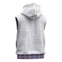 Samoa Siapo Purple Trimmed Sleeveless Hoodie Samoa White Sunday LT01 - Polynesian Pride