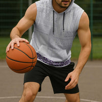 Samoa Siapo Purple Trimmed Sleeveless Hoodie Samoa White Sunday LT01 - Polynesian Pride