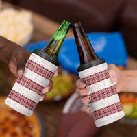 Samoa Siapo Red Trimmed 4 in 1 Can Cooler Tumbler Samoa White Sunday - Polynesian Pride