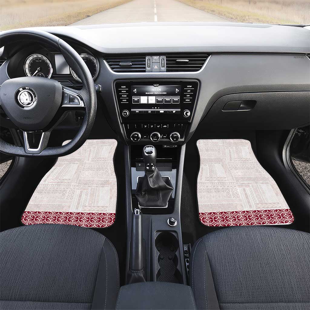 Samoa Siapo Red Trimmed Car Mats Samoa White Sunday - Polynesian Pride
