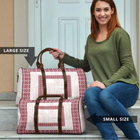 Samoa Siapo Red Trimmed Travel Bag Samoa White Sunday - Polynesian Pride