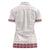 Samoa Siapo Red Trimmed Women Polo Shirt Samoa White Sunday - Polynesian Pride