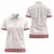Samoa Siapo Red Trimmed Women Polo Shirt Samoa White Sunday - Polynesian Pride