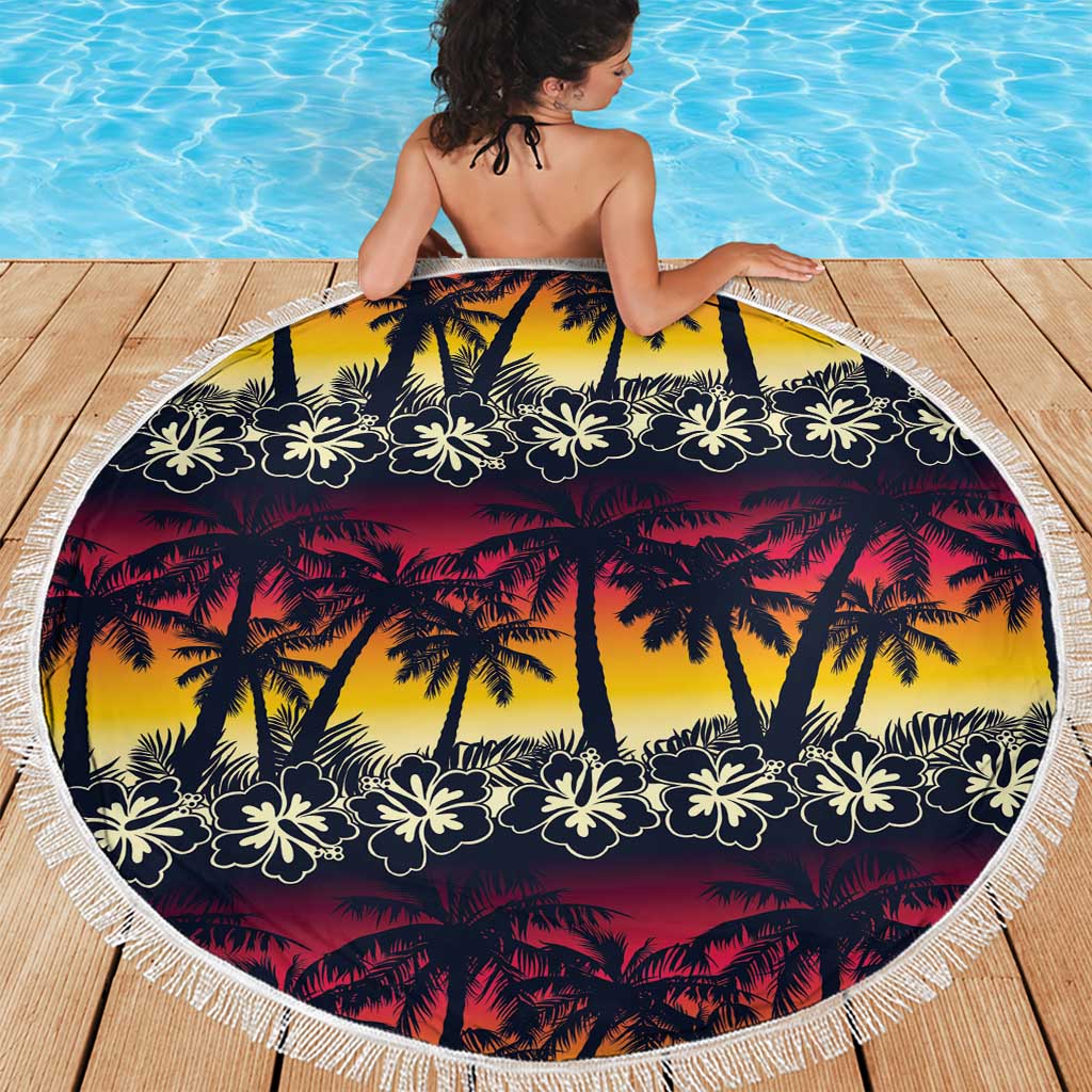 Hawaii Hibiscus Palm Tree Sunset Beach Blanket Tropical Style LT01 - Polynesian Pride