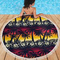 Hawaii Hibiscus Palm Tree Sunset Beach Blanket Tropical Style LT01 - Polynesian Pride