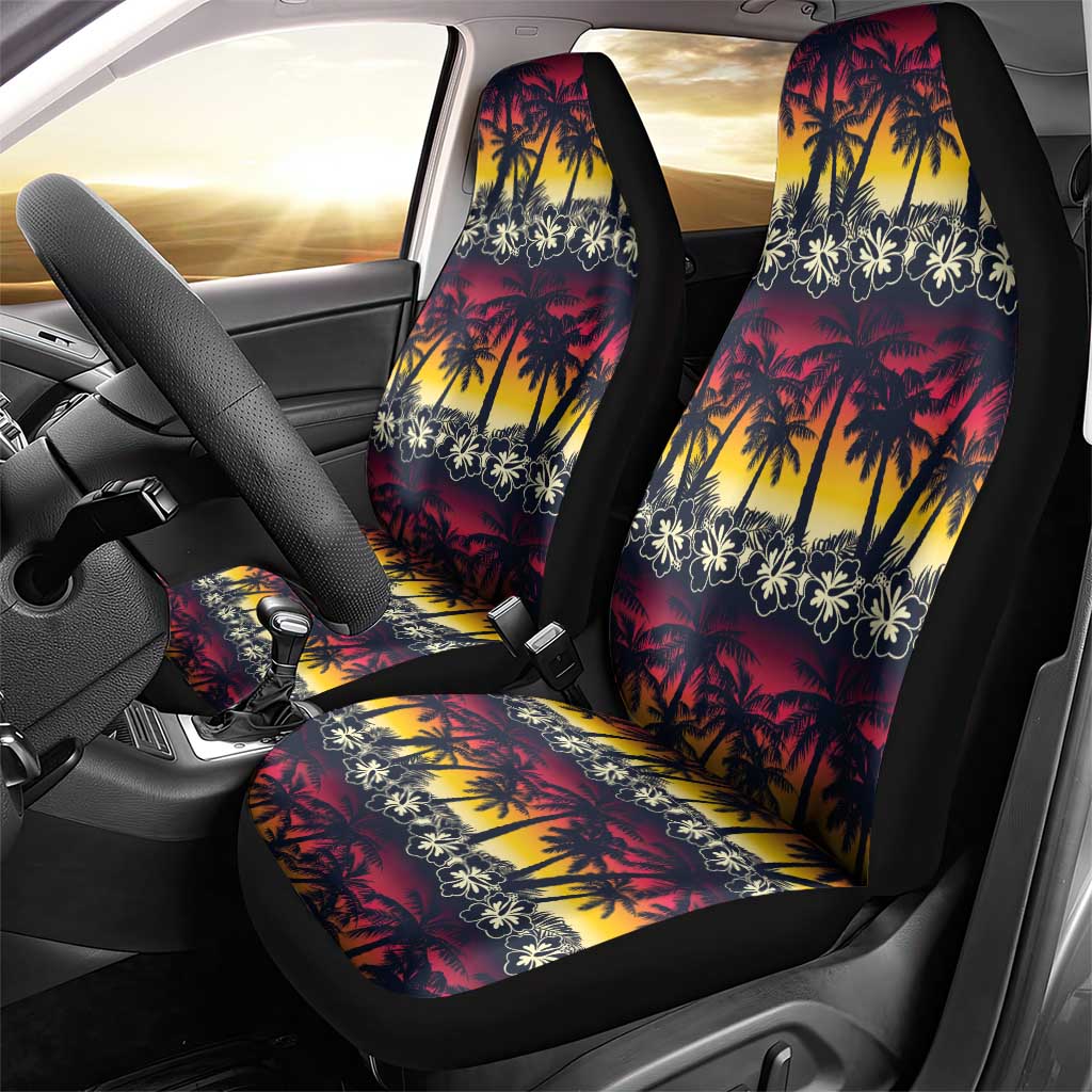 Hawaii Hibiscus Palm Tree Sunset Car Seat Cover Tropical Style LT01 - Polynesian Pride