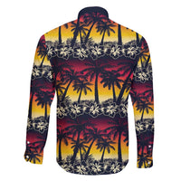 Hawaii Hibiscus Palm Tree Sunset Family Matching Long Sleeve Bodycon Dress and Hawaiian Shirt Tropical Style LT01 - Polynesian Pride