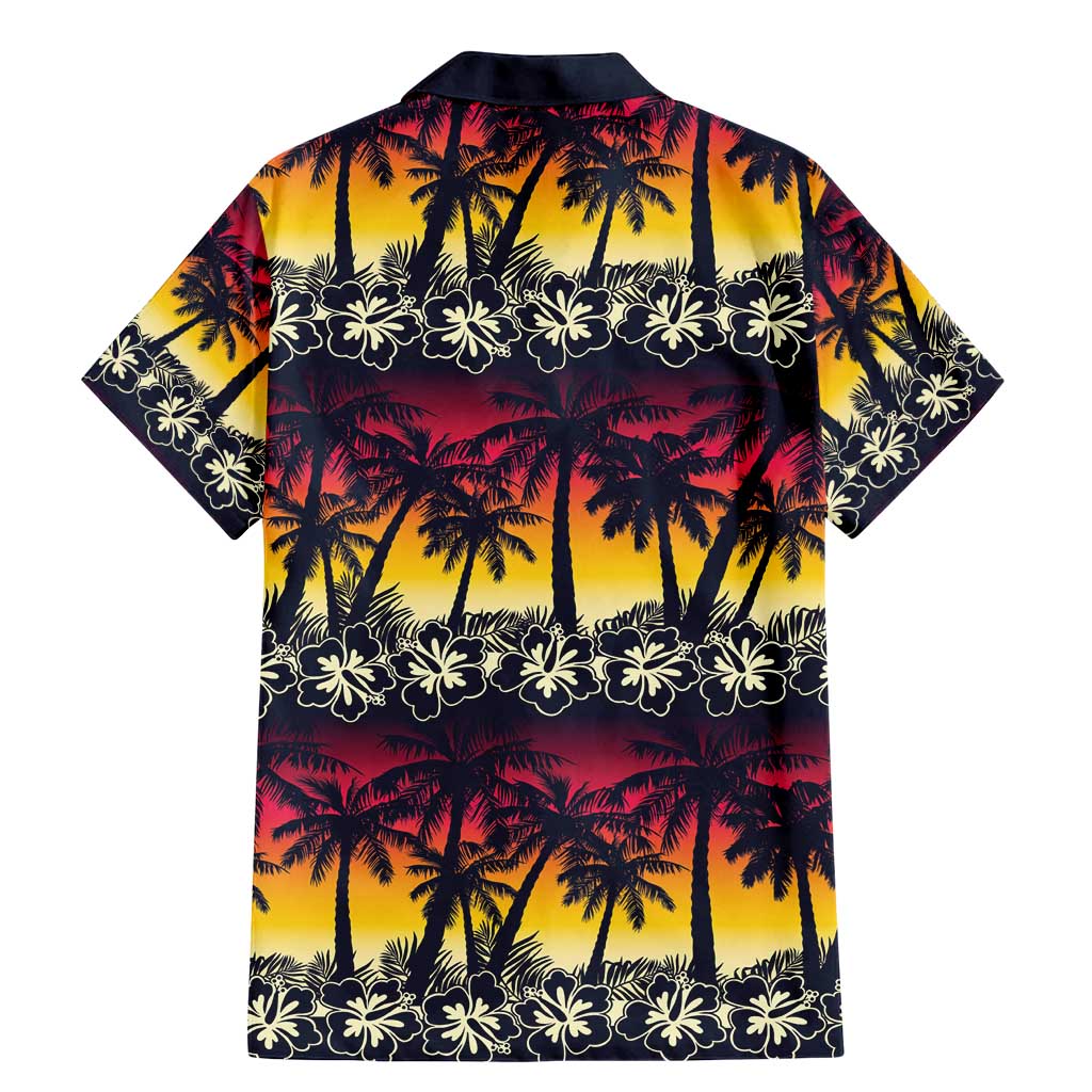Hawaii Hibiscus Palm Tree Sunset Family Matching Mermaid Dress and Hawaiian Shirt Tropical Style LT01 - Polynesian Pride