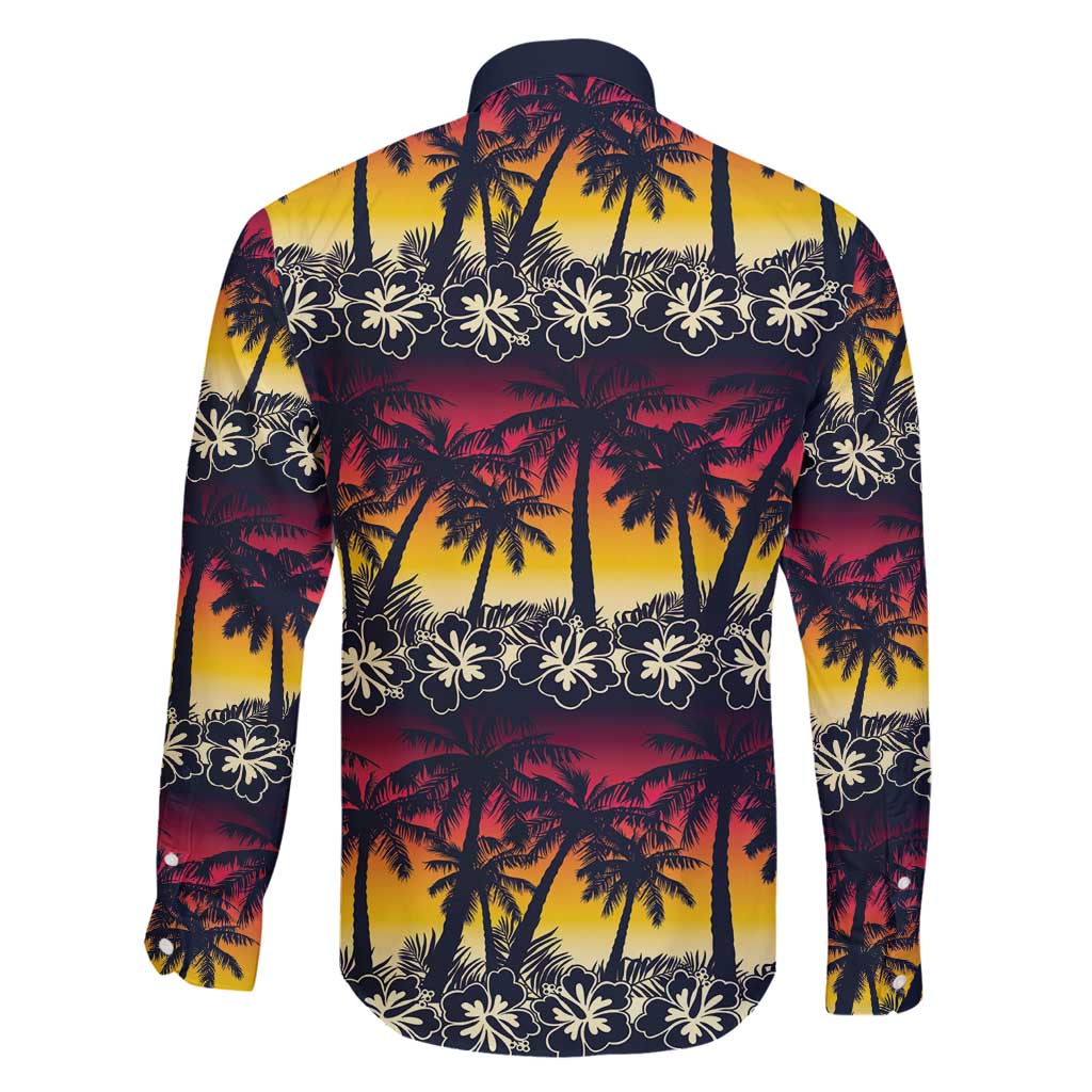Hawaii Hibiscus Palm Tree Sunset Family Matching Tank Maxi Dress and Hawaiian Shirt Tropical Style LT01 - Polynesian Pride