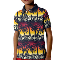 Hawaii Hibiscus Palm Tree Sunset Kid Polo Shirt Tropical Style LT01 Kid Multicolor - Polynesian Pride