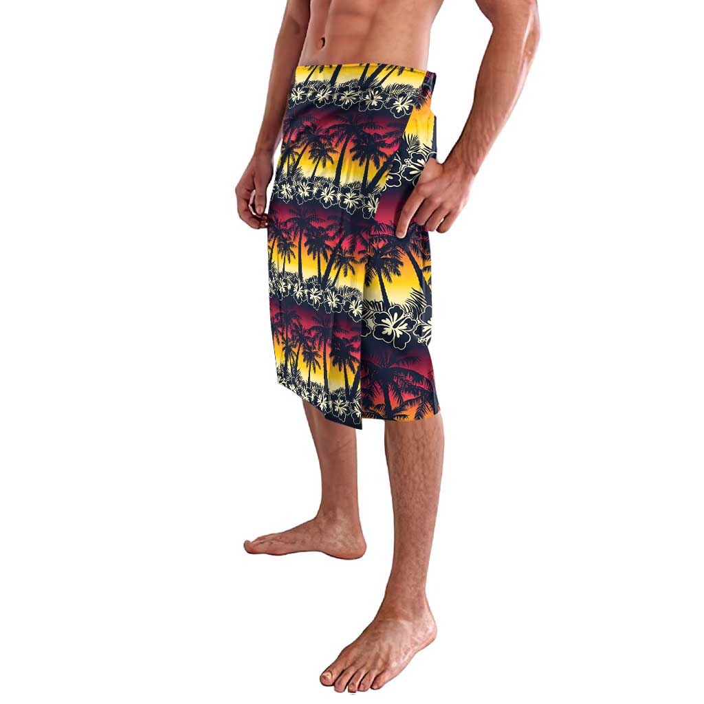 Hawaii Hibiscus Palm Tree Sunset Lavalava Tropical Style - Polynesian Pride